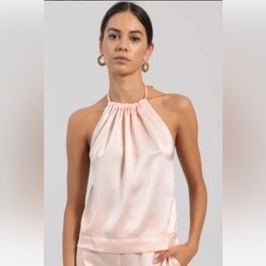Pink satin halter - “Barb” halter by LESET